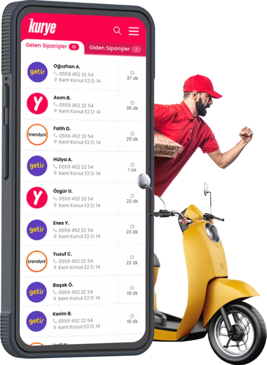 Menulux Sipariş Takip Otomasyonu, Kurye Uygulaması